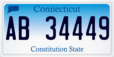 CT license plate AB34449