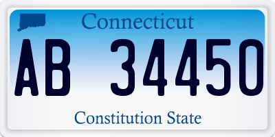 CT license plate AB34450