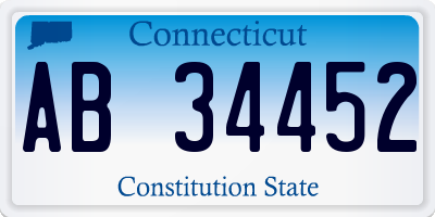 CT license plate AB34452