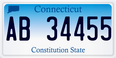 CT license plate AB34455