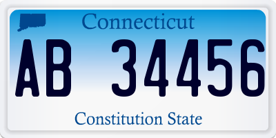 CT license plate AB34456