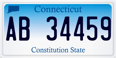 CT license plate AB34459