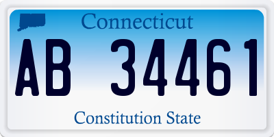 CT license plate AB34461