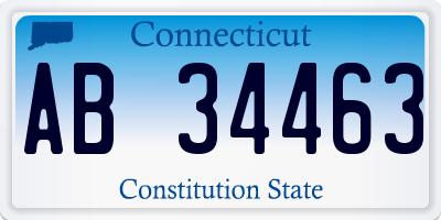 CT license plate AB34463