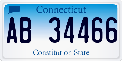 CT license plate AB34466