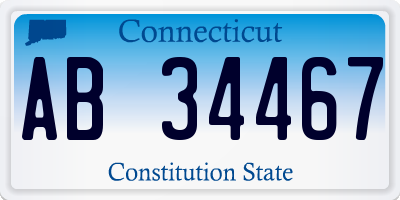 CT license plate AB34467