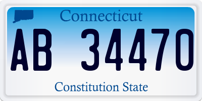 CT license plate AB34470