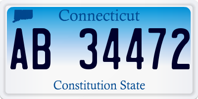 CT license plate AB34472