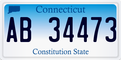 CT license plate AB34473