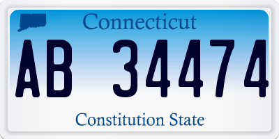 CT license plate AB34474