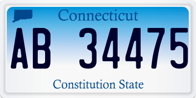 CT license plate AB34475