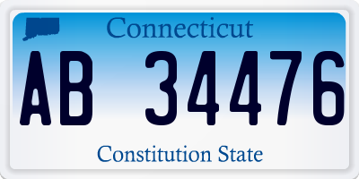 CT license plate AB34476