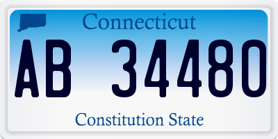 CT license plate AB34480