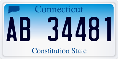 CT license plate AB34481