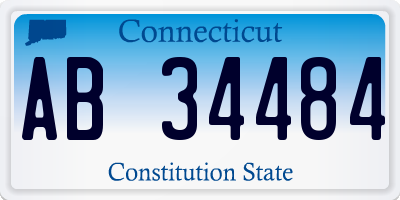 CT license plate AB34484