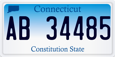 CT license plate AB34485