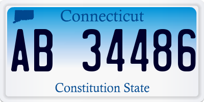 CT license plate AB34486