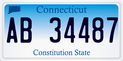 CT license plate AB34487