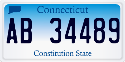 CT license plate AB34489