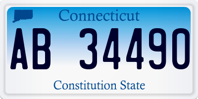 CT license plate AB34490