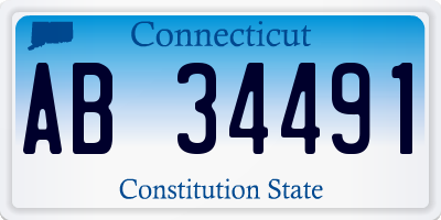 CT license plate AB34491