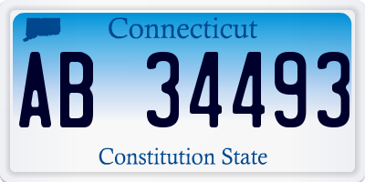 CT license plate AB34493