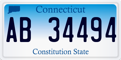 CT license plate AB34494