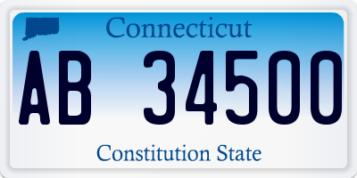 CT license plate AB34500