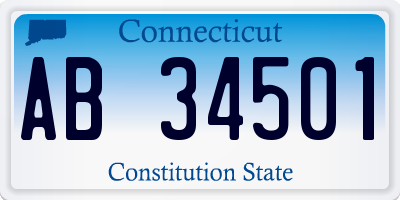 CT license plate AB34501