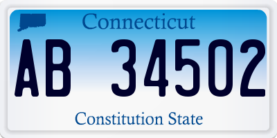 CT license plate AB34502