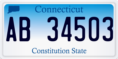 CT license plate AB34503