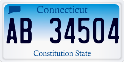 CT license plate AB34504