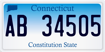 CT license plate AB34505