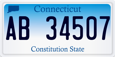 CT license plate AB34507