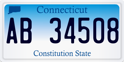 CT license plate AB34508