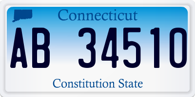 CT license plate AB34510