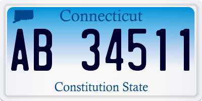 CT license plate AB34511