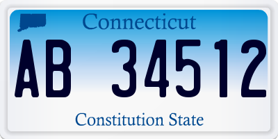 CT license plate AB34512