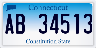 CT license plate AB34513