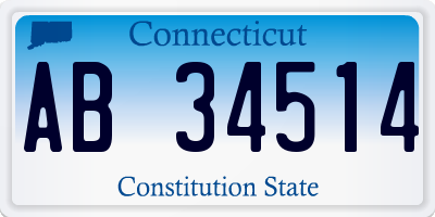 CT license plate AB34514