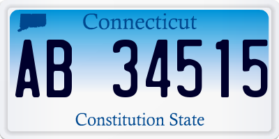 CT license plate AB34515