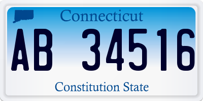 CT license plate AB34516