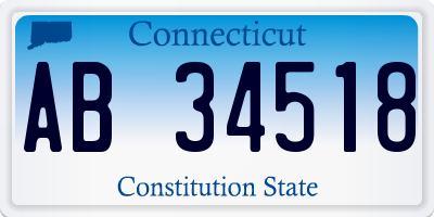 CT license plate AB34518