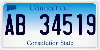 CT license plate AB34519