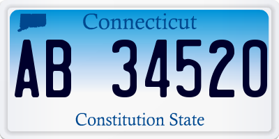 CT license plate AB34520