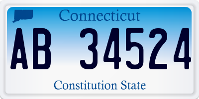 CT license plate AB34524