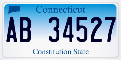 CT license plate AB34527