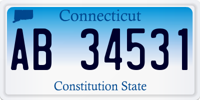 CT license plate AB34531