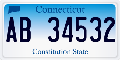 CT license plate AB34532