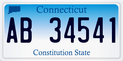 CT license plate AB34541